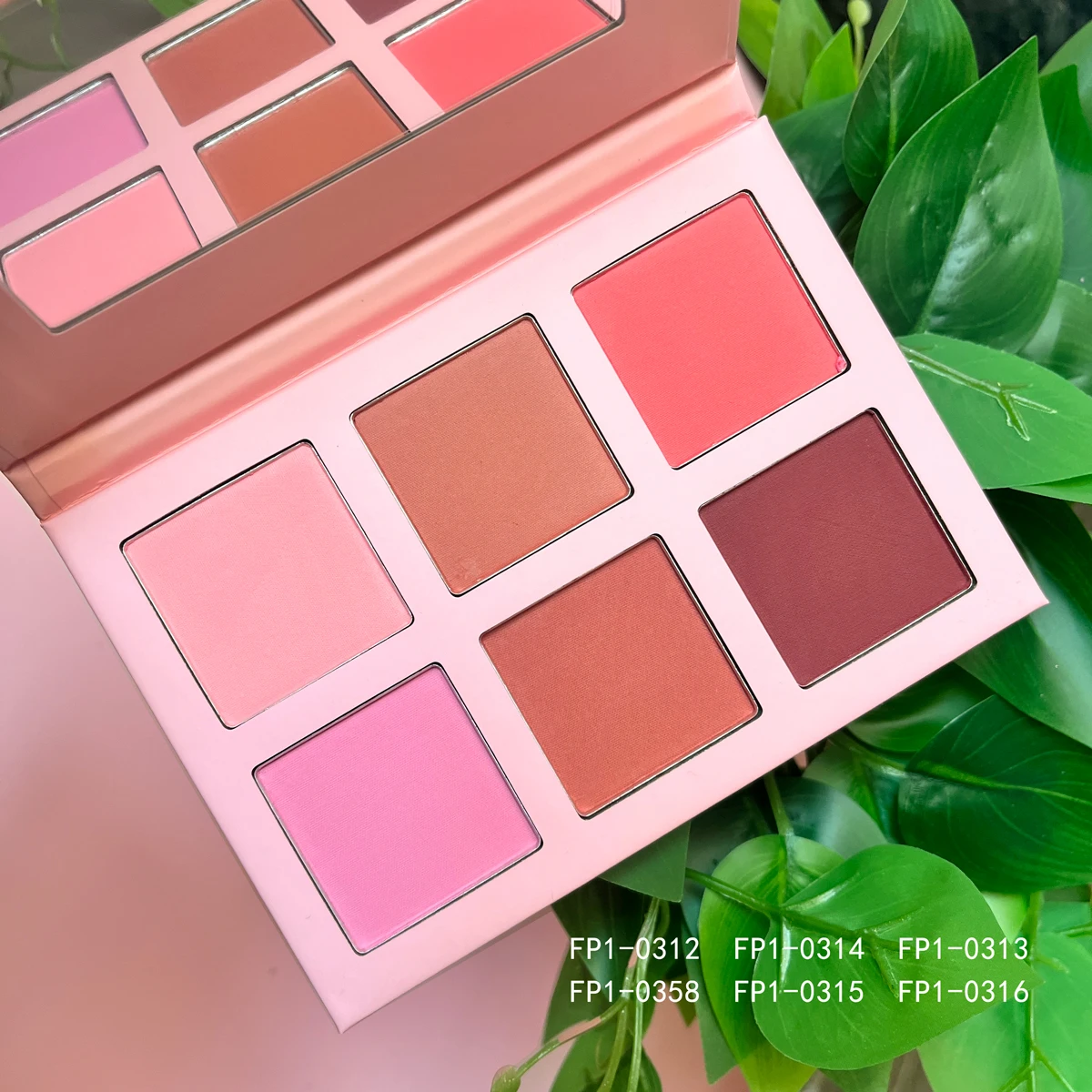Vegan custom logo highlighter contour blush palette long lasting private label cruelty free blush palette