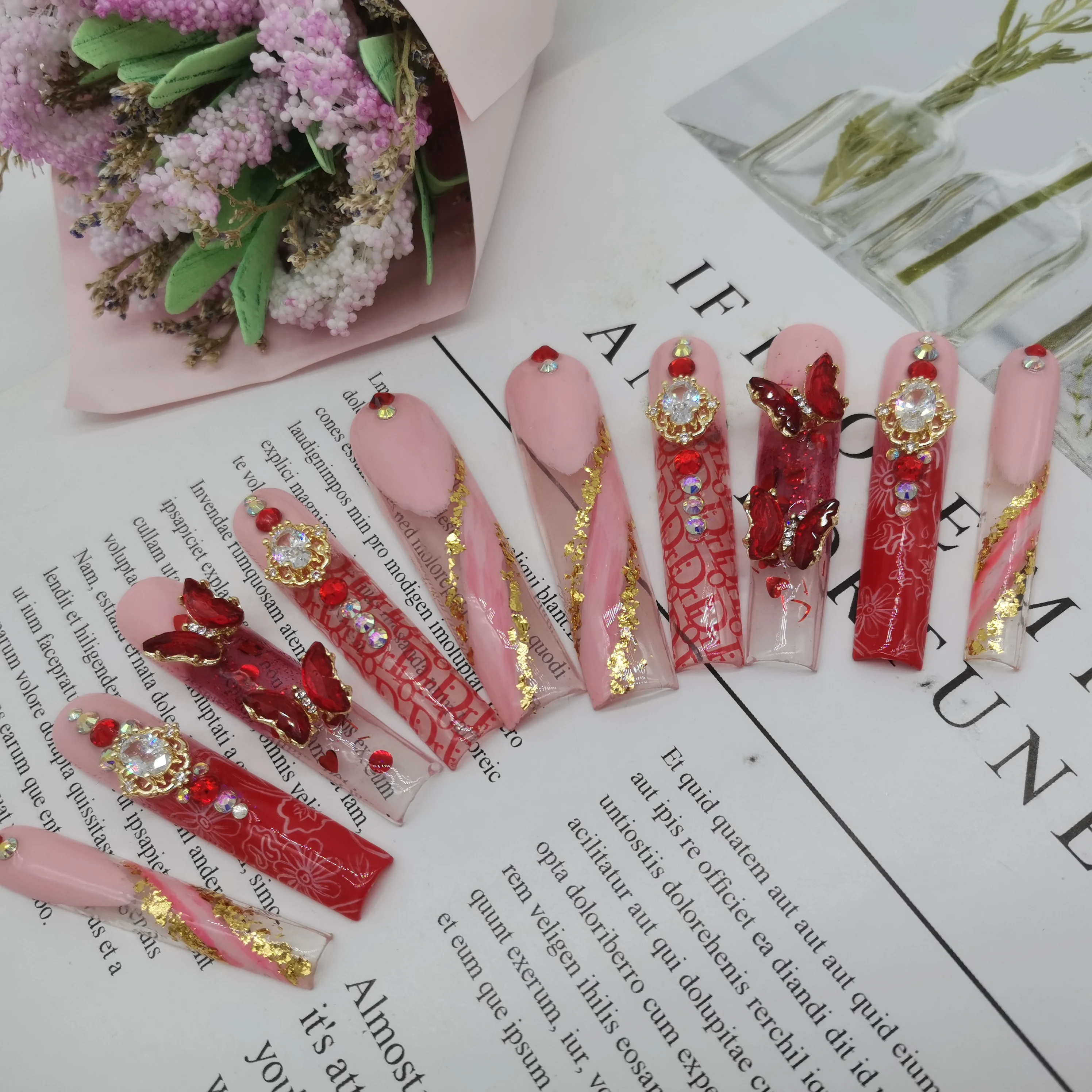 custom design and package press on nails private label artificial fingernails acrylic handmade premium quality false nails