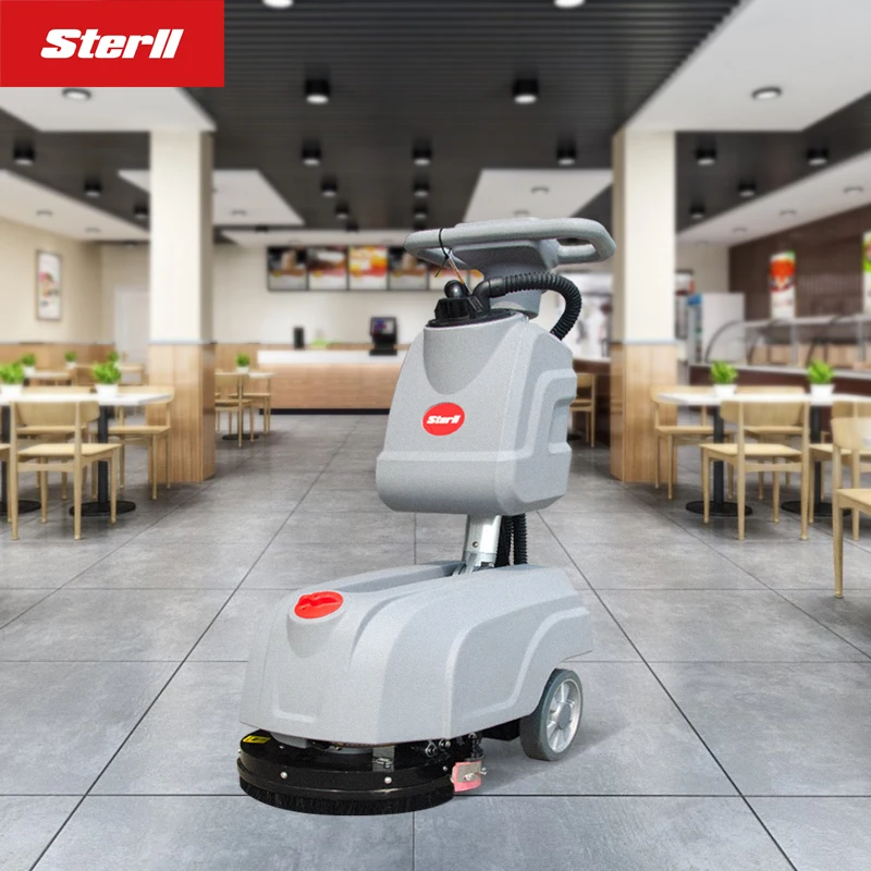Sterll Mini Hand Push Lithium Battery Brush Compact Automatic House Keeping Floor Scrubber Machine