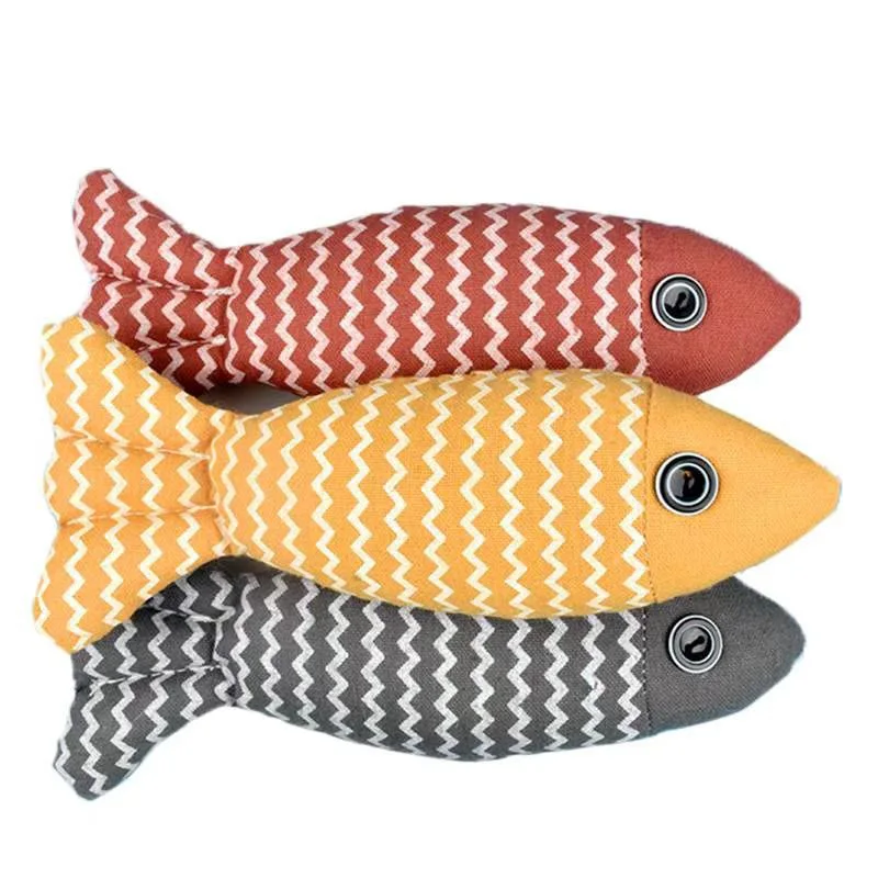 Hot Selling Cat Pillow Pet Fish Shape With Cat Mint Cloth Doll Cat Tooth Grinding Cleaning Chewing Toy