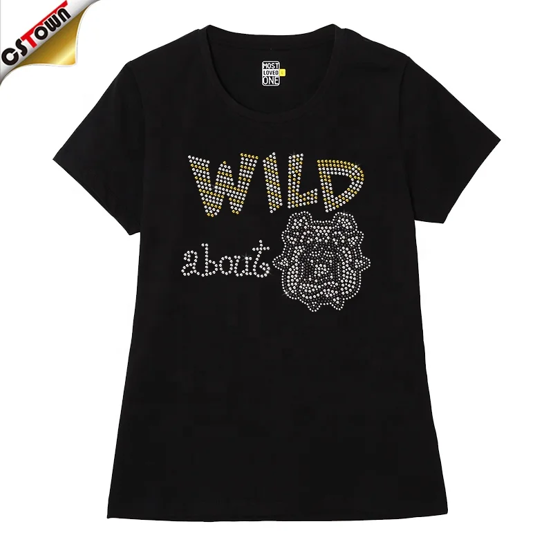 Verified Suppliers Wild About Bulldog Rhinestone Hotfix Transfers Design Rhinestone Transfers for T-Shirts