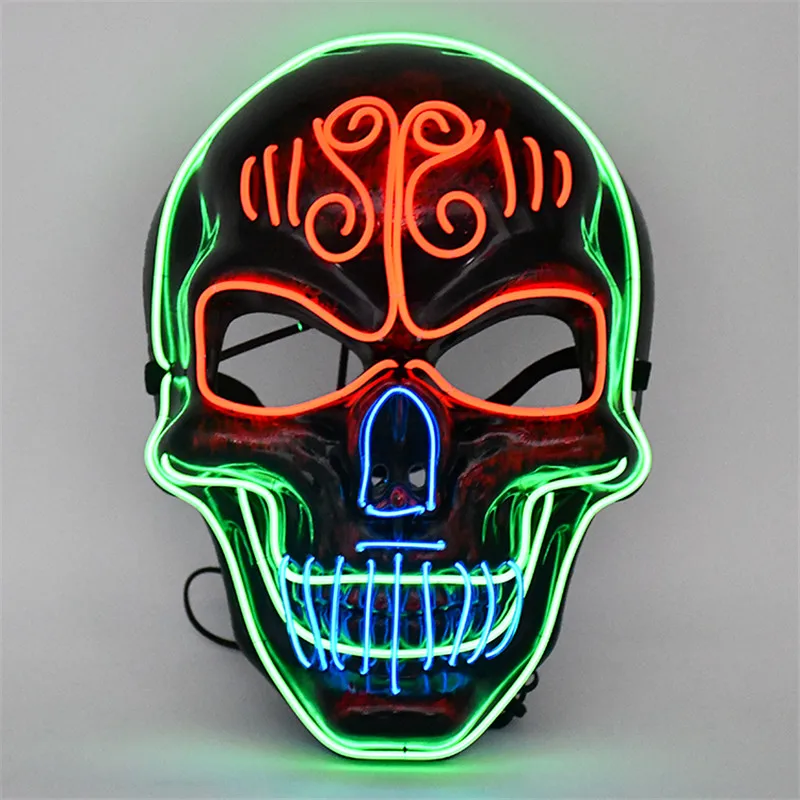 New product Custom design light up EL FACE Mask led reactive EL Mask  rave party event festival FACE mask