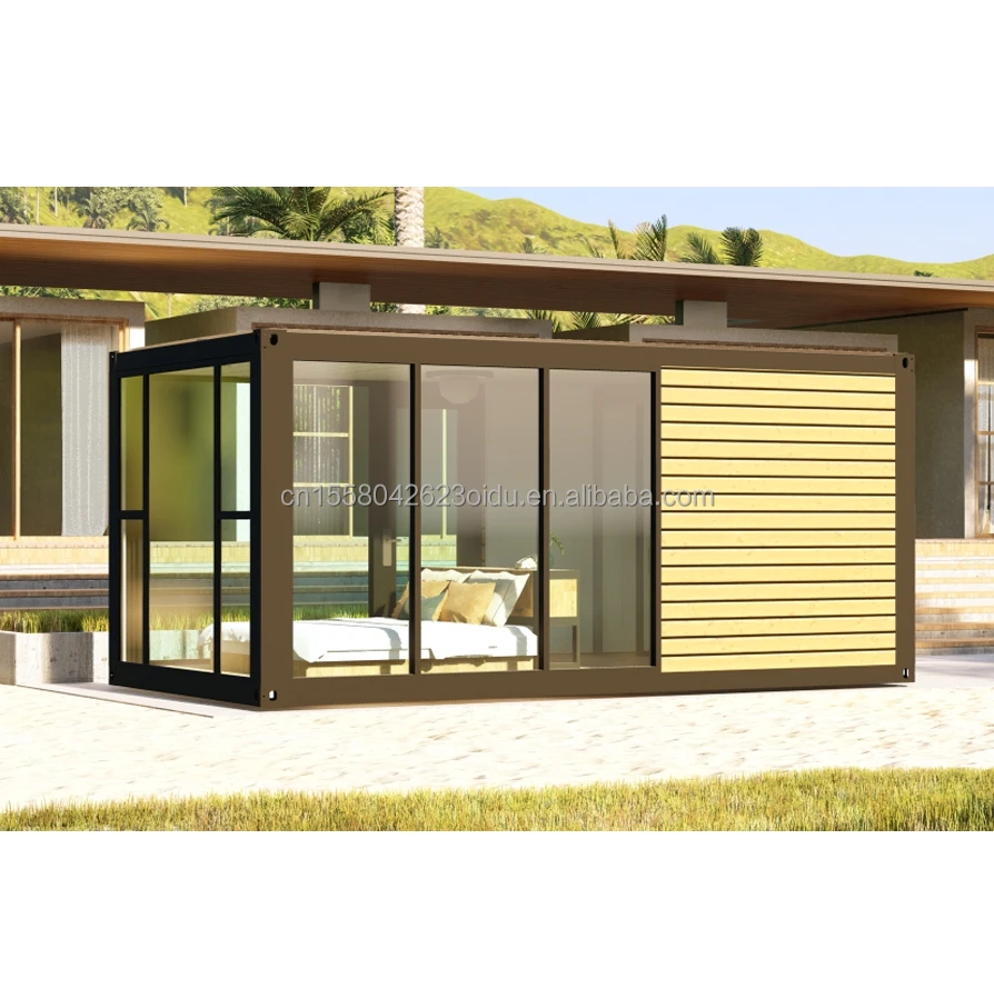 Modern Luxury Tiny 20ft & 40ft Prefab Wooden House Mobile Light Steel Container Prefabricated Home & Apartment for Outdoor Use