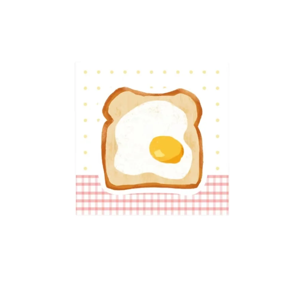 Creative little fresh cute picnic food bread omelette Note pad Office student only