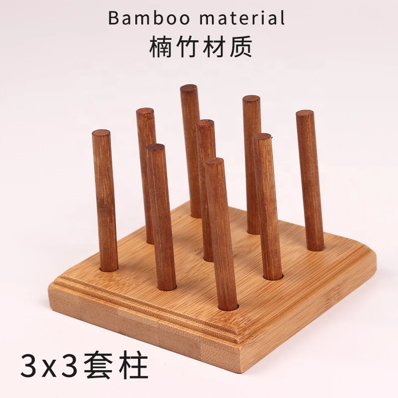 C04092 family game XO checkerboard bamboo board games  wooden tic tac toe wooden nought and crosses puzzle wooden OX game