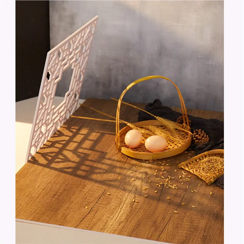 Light and shadow artifact solid wood retro window Chinese antique grid reflector lighting photo props auxiliary background