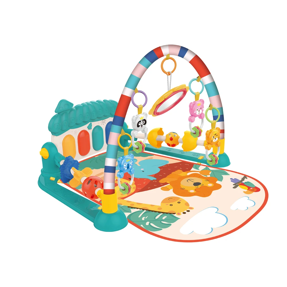 Sensory Learning Baby Play Gym Kick Mat and Piano Fitness Rack Soft Musical Baby Activity Gym Mat with Piano Fitness Rack