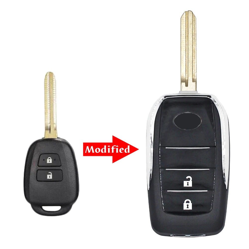 2/3/4 buttons Upgraded flip Remote key shell case fob for TOYOTA Avalon Corolla Camry Prius RAV4 Auris Hilux Land Cruiser TOY43