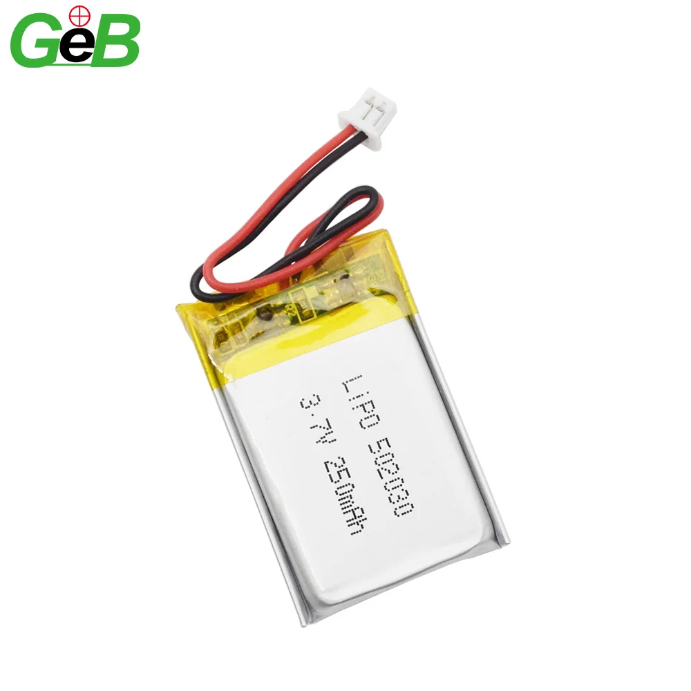 GEB hot sale high quality lipo 502030 3.7v lithium ion small rechargeable polymer battery for smart watch digital camera toys