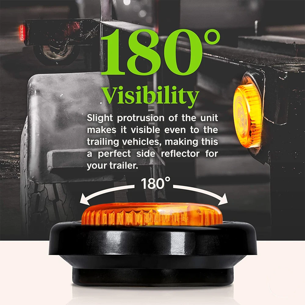 Светодиодная лампа 12 В для автобусов/домов на колесах/грузовиков/трейлеров, 2,5 дюйма, круглые боковые габаритные огни и габаритные огни