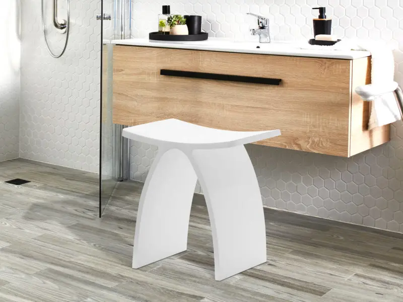 Modern artificial stone acrylic solid surface bathroom stool/vanity stool