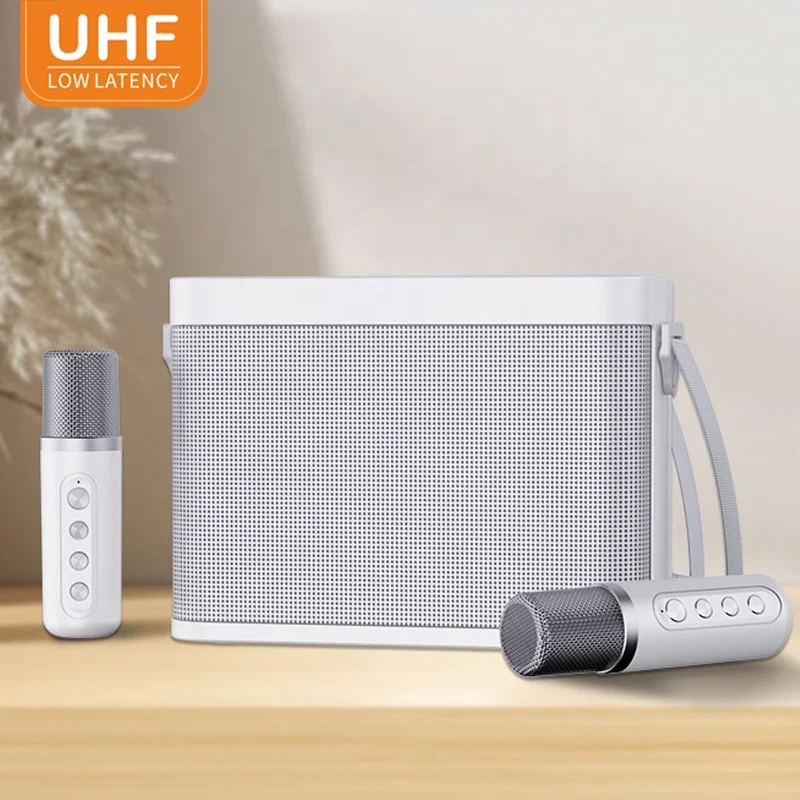 2 in 1 Portable Karaoke Wireless Bluetooth Speaker Dual Microphone Speaker High Power Subwoofer Family KTV party singing