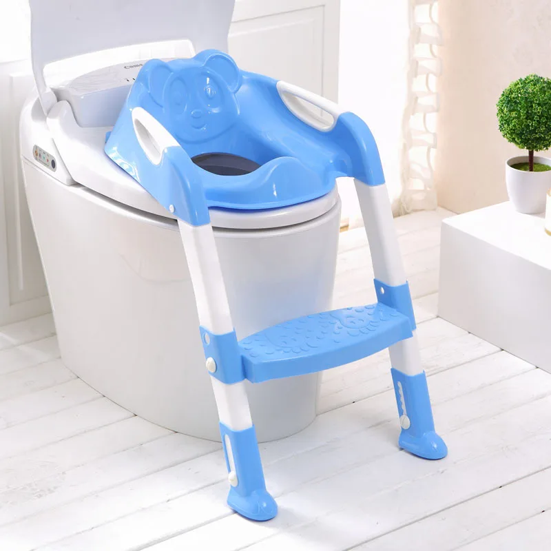 
Comfortable Safe Potty Seat Potty Chair with Anti-Slip Pads Ladder (Pink and Blue) 