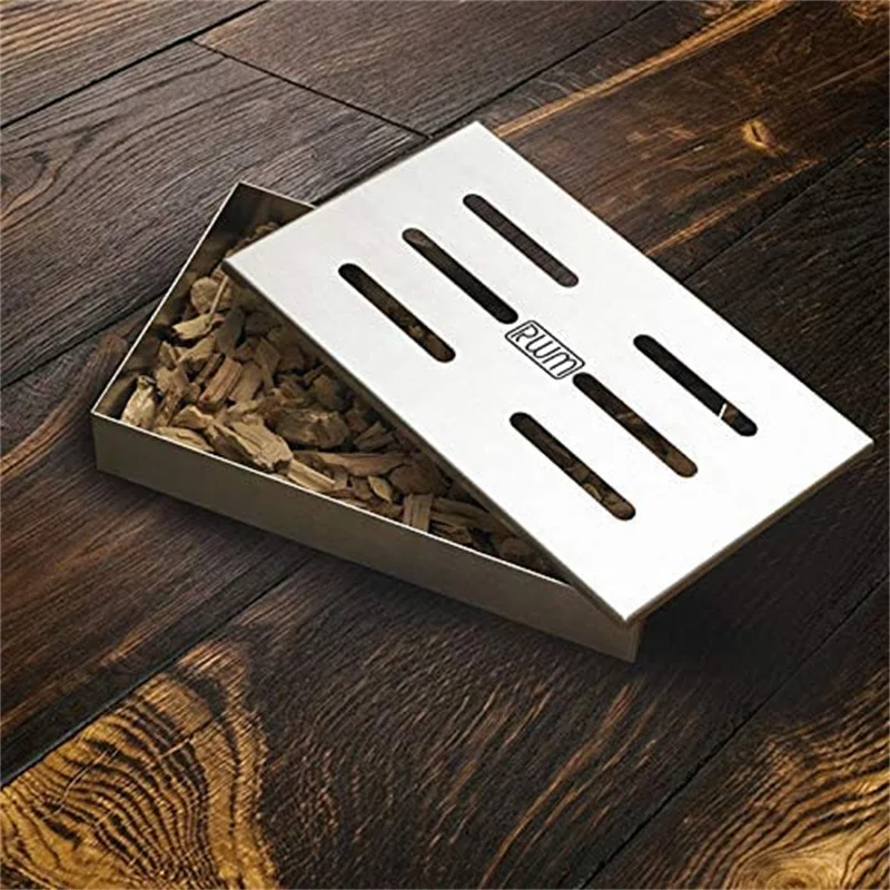 Hot Sell Heavy Duty Barbecue Smoker Box For Grill BBQ Wood Chips