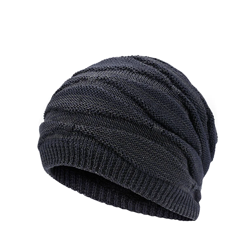 
Hot sales Winter warm women men hat slouch baggy hat solid beanie ski knitted thick cap beanie 