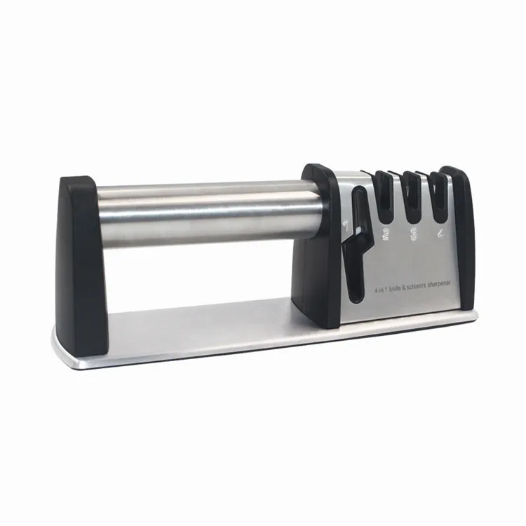 
 Afilador 4 в 1 Профессиональная точилка для кухонных ножей из нержавеющей стали для всех размеров ножей ножниц  