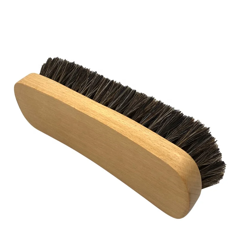 Wholesale LOW MOQ 100% Horse Hair Wood Shoe Cleaning Brush