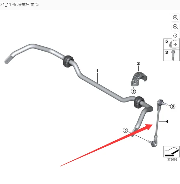OEM 31306862864 Front suspension ball stabilizer rod connection rod Balance rod ball joint For BMW X1 F45 F46 F60  Mini COOPER