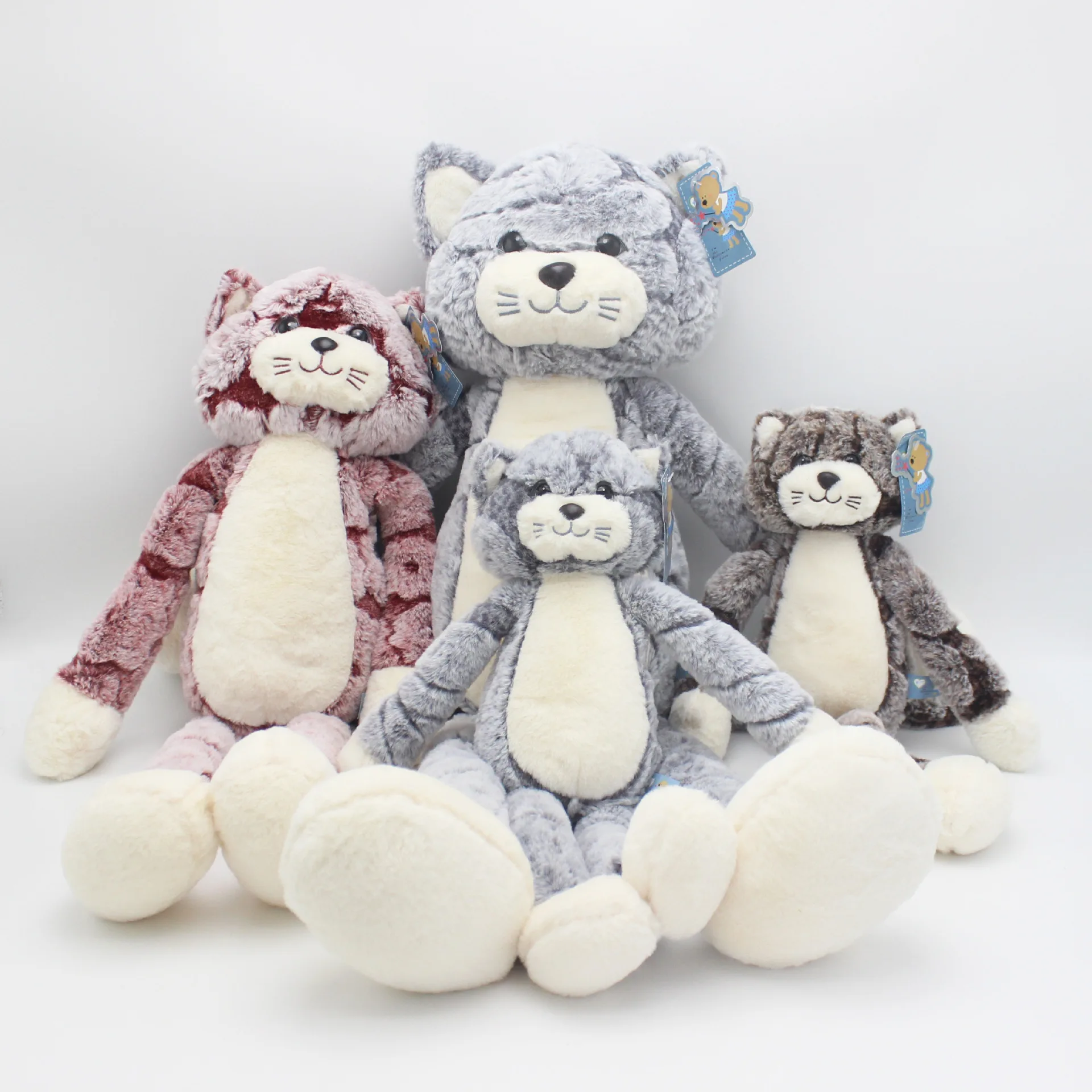 Wholesale High Quality 50cm/70cm/90cm Cute Plush Gray Pink Brown Cat Doll Plush Pillow Long Leg Cat Toy Anime Birthday Gift