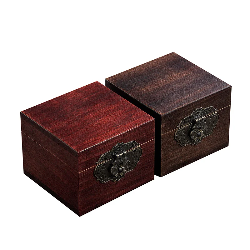 Large Wooden Box with Hinged Lid Solid Acacia Wood Memory Box with Lock Natural Wood Boxes