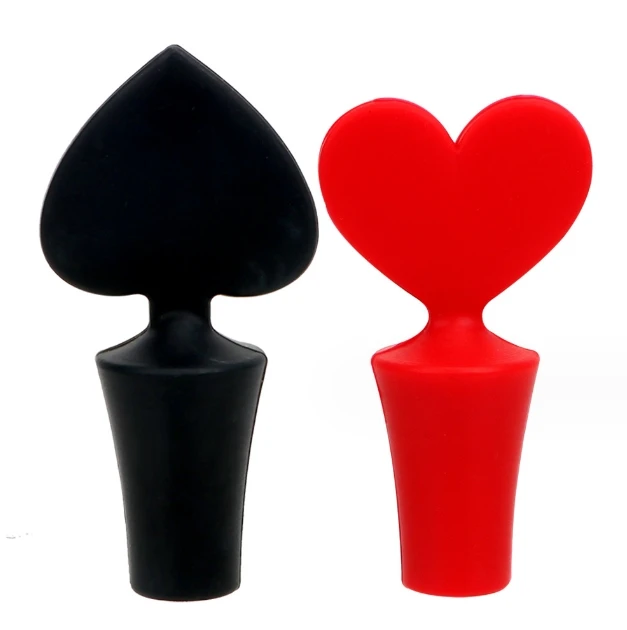High Quality BPA Free Food Grade Black/Red Bar Silicone Vacuum Wine Bottle Stopper