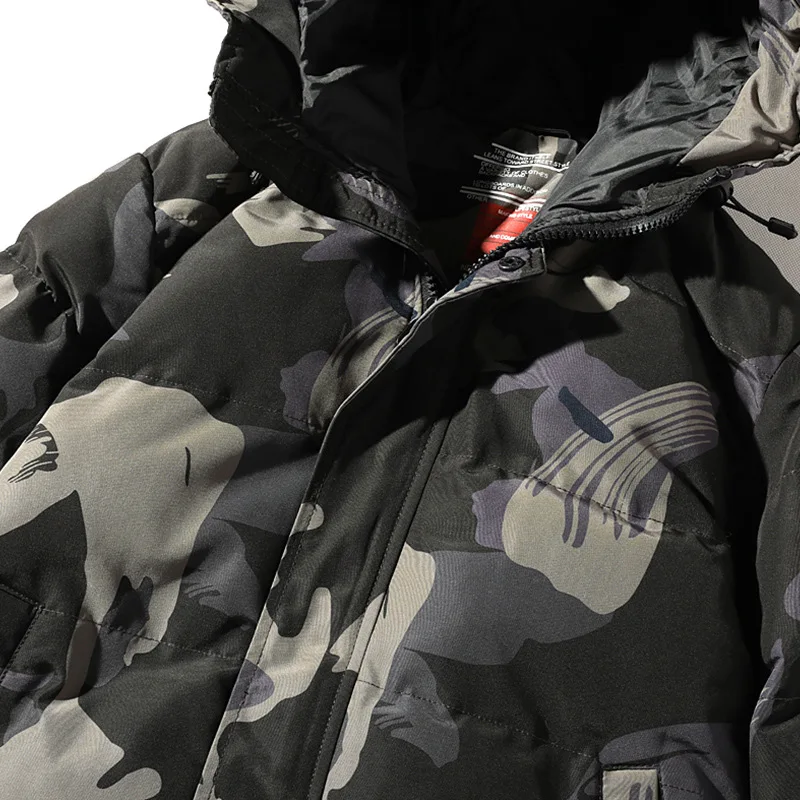 Новая свободная камуфляжная куртка с принтом, Мужская зимняя теплая толстовка, пуховая парка, мужская куртка
