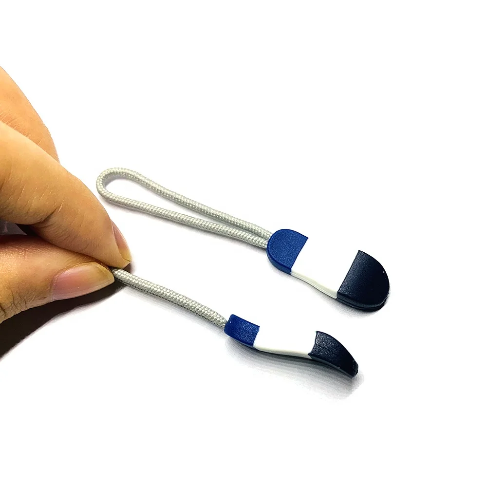 Cheap Eco-Friendly Custom Double Sided Zipper Injector Puller Soft PVC Zipper Puller for Sports Garments