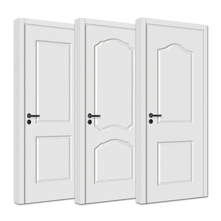 Luxury moulded laminate mdf wooden doors house hotel apartment interior room sound insulation white lacquer mould hdf wood door