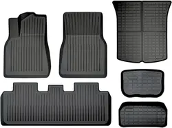 6PCS Full Sets Tesla Model Y Floor mats 2020-2023 All Weather Floor Mat Waterproof Anti-Slip TPE Tesla Model Y Floor mats