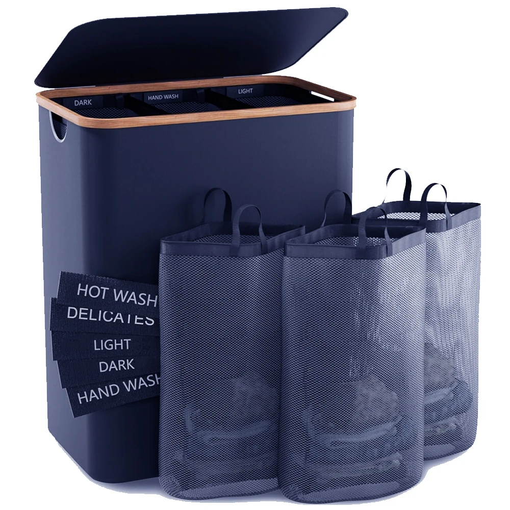 Foldable Laundry Basket with Detachable Bag Large Laundry Bags for Bedrooms and Laundry Rooms