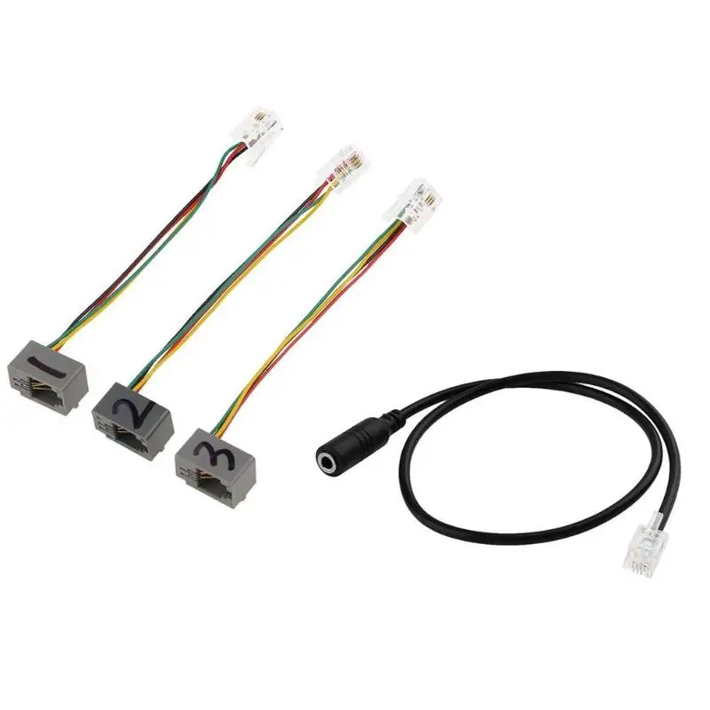 RJ9 4P4C Male to 3.5mm Female Adapter cable with 3.5mm Headset jack to RJ9 Desk Phones Jack Wire for Avaya/Cisco