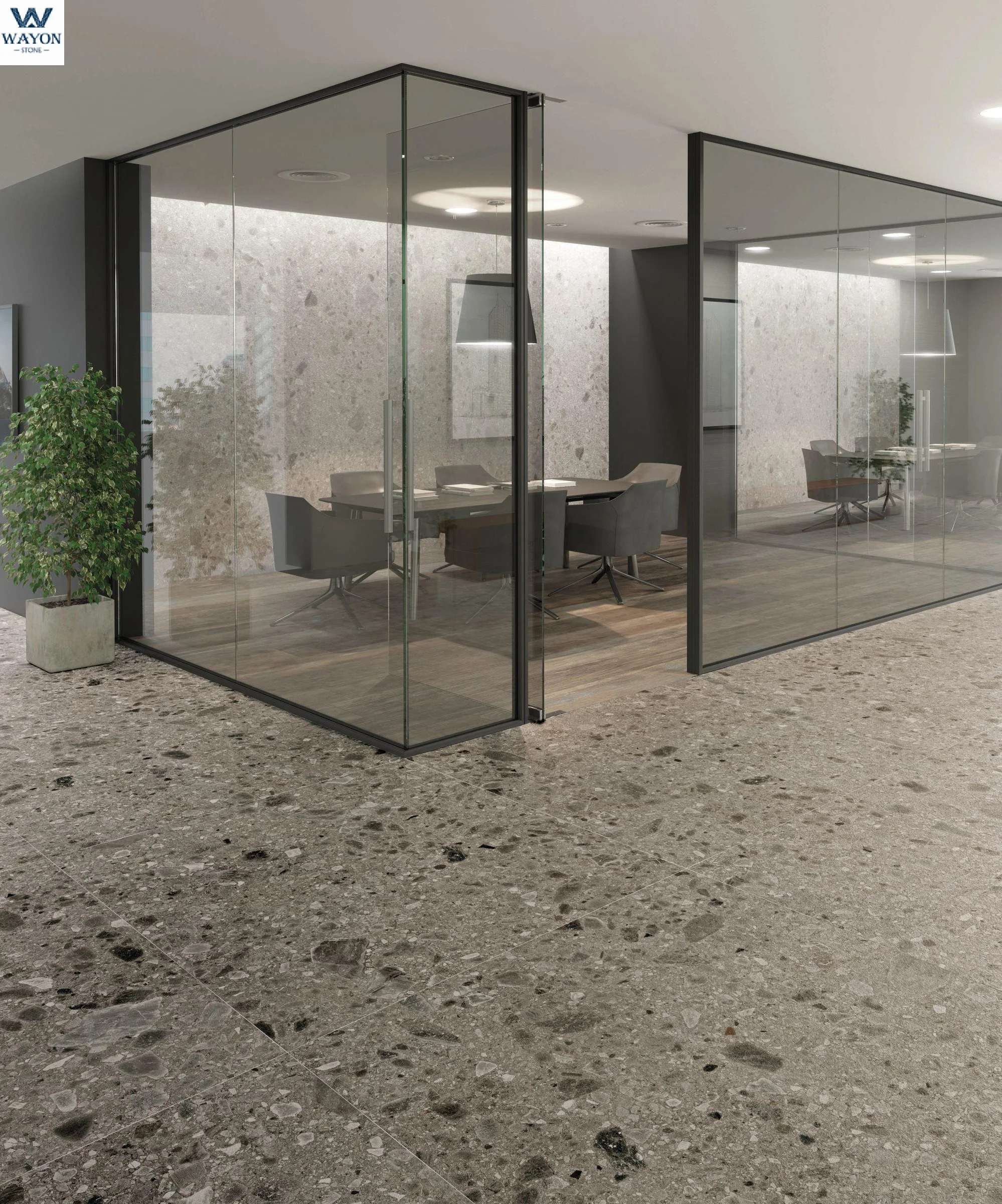 Hotel/Super market/workshop use Cement Made Inorganic Artificial Stone Terrazzo Tile