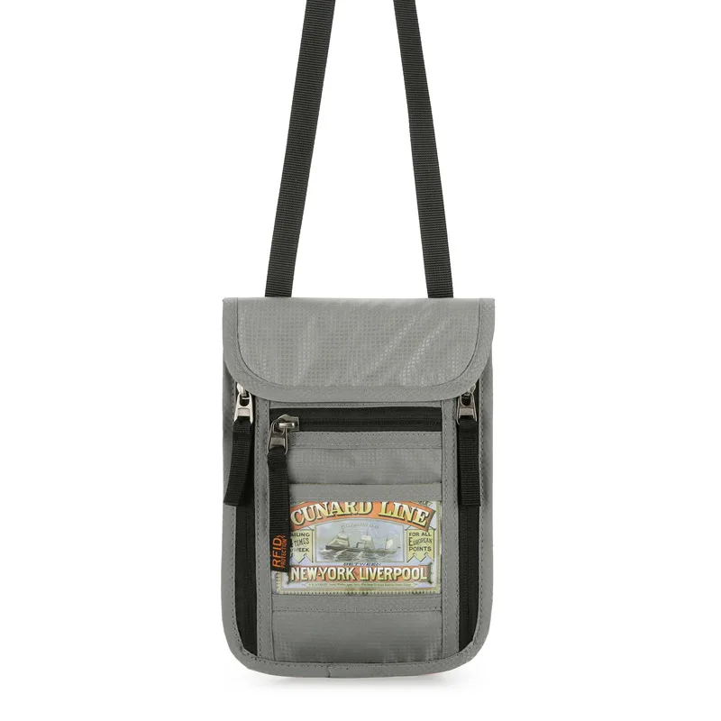 Wholesale Custom logo Men multifunctional Pouch Neck Wallet with waterproof travel passport bag Oxford crossbody shoulder bag