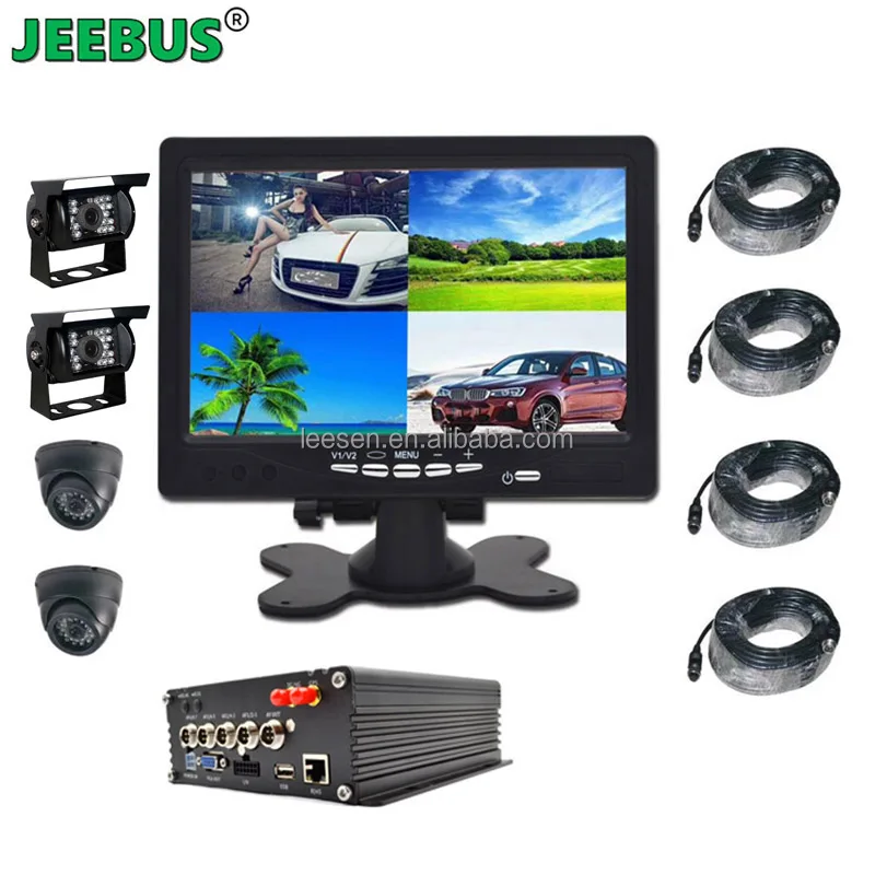 JEEBUS 4CH  1080P Night Vision Camera 1T HDD MDVR with 4G GPS CCTV Monitor System for Truck Bus