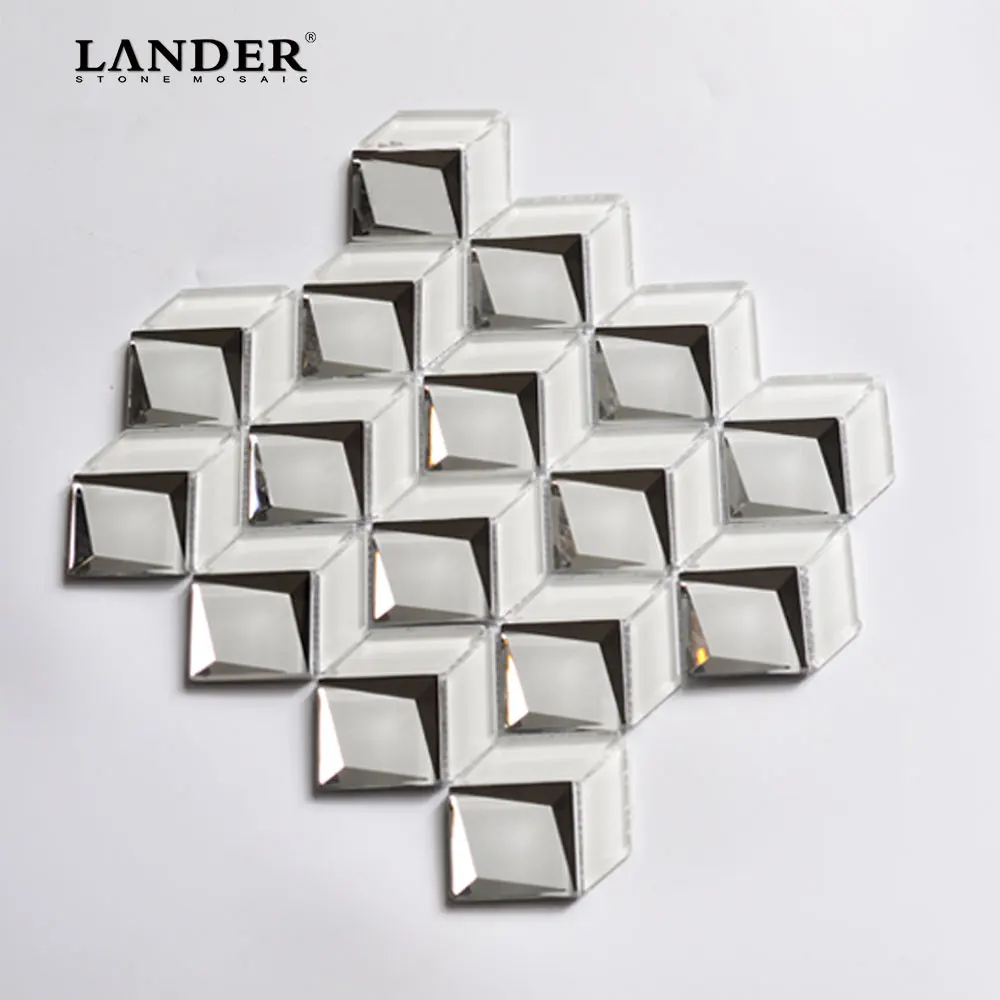 3d зеркальная кухонная белая стеклянная мозаика плитка для метро кирпичная ванная комната backsplash серая настенная мозаичная