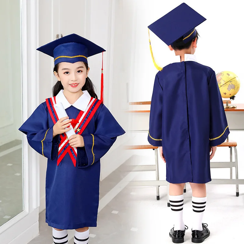 New kindergarten bachelor dress children doctor dress cap graduation photo clothing primary school children graduation dress