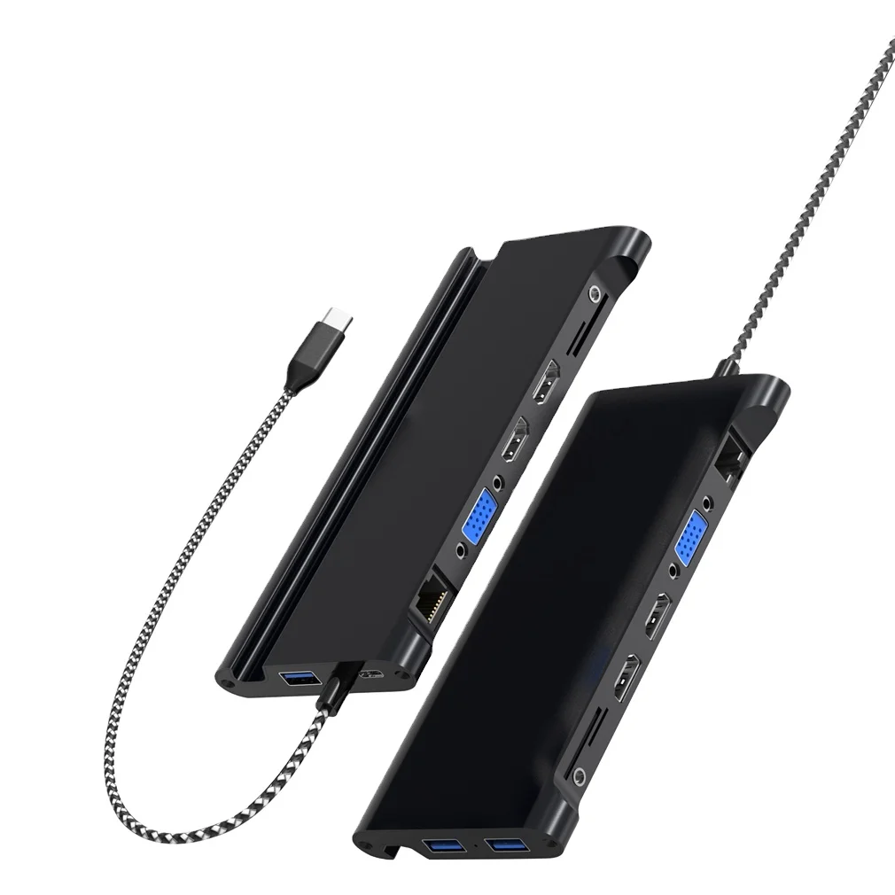 Gigabit Lan (1000MB/S) SD Card TF Port USB 3.0 11 in 1 Type-c Docking Station
