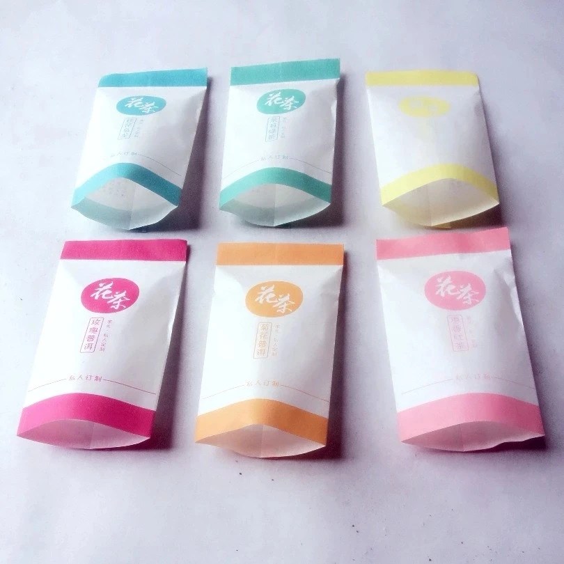 Hot sale new products vacuum aluminum foil tea package bag white kraft paper food package tea packing bag