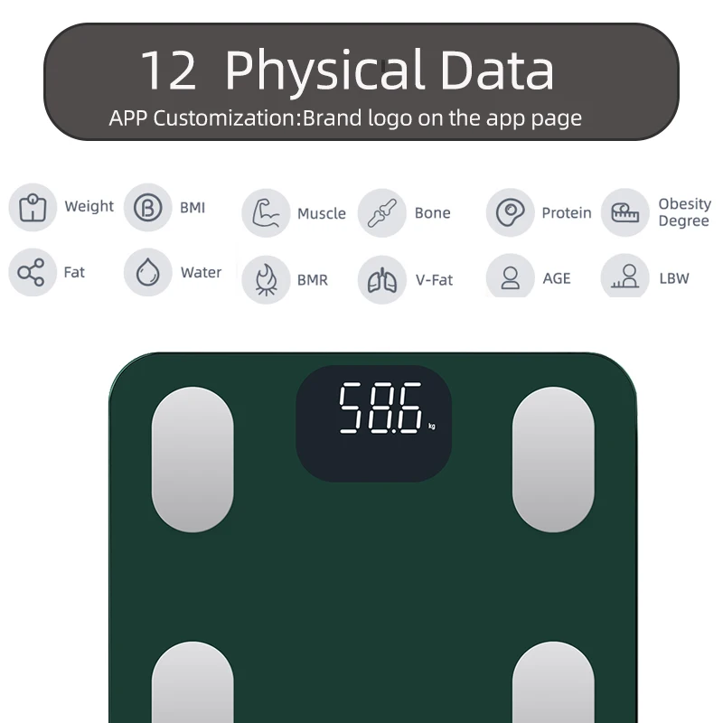 Oem Glass Platform Personal Human Body Fat Percentage Scale Digital Smart Bmi Monitor Weight Scale