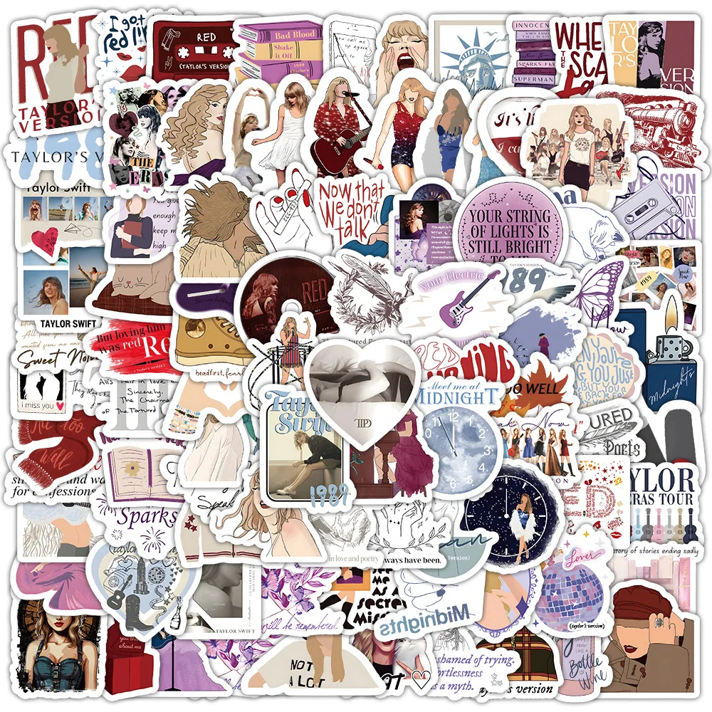 100pcs newest Taylor Swift stickers mobile phone skateboard decorative stickers
