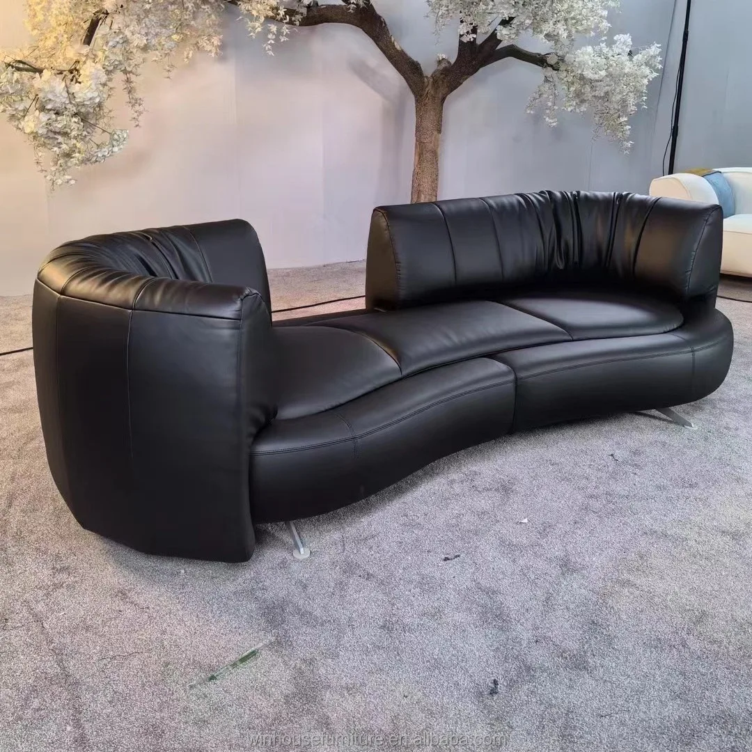 Italian Design Tracking Arm Sofa Tracking  Couch Leather Fabric Sofa Living Room Furniture