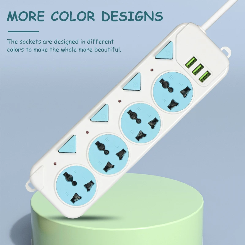 Manufacturers universal standard usb power strip 4 outlet  individual switch 1.5m cable electrical socket extension socket