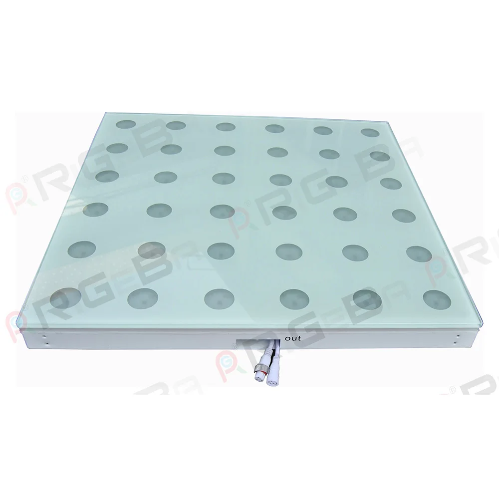 Hot Selling Patent 60*60 cm LED Digital Dance Floor Colorful Event Party Decoration for Wedding Stage White Glass Body Cover