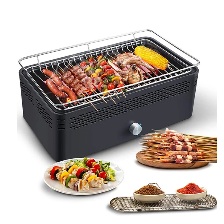 Factory wholesale steel korean bbq grills equipment wooden grill with accessory