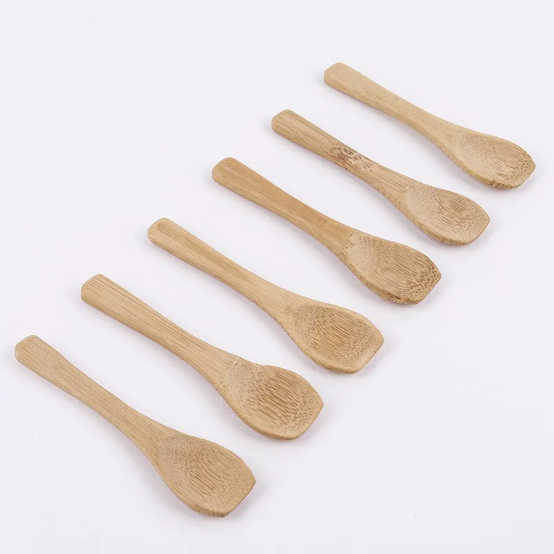 Small wooden Spoon Bamboo mini baby spoon Wood Ice Cream Mini  Flat mouth bamboo Spoon