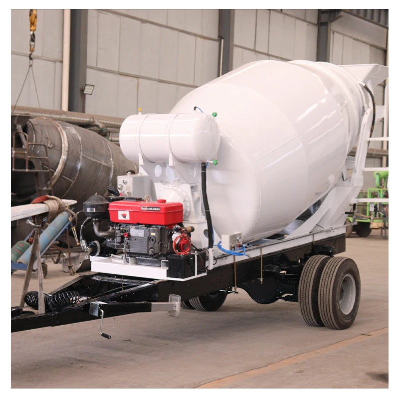 Mobile Concrete Mixer Tank Diesel Engine Bulk Cement Tanker Semi Trailer