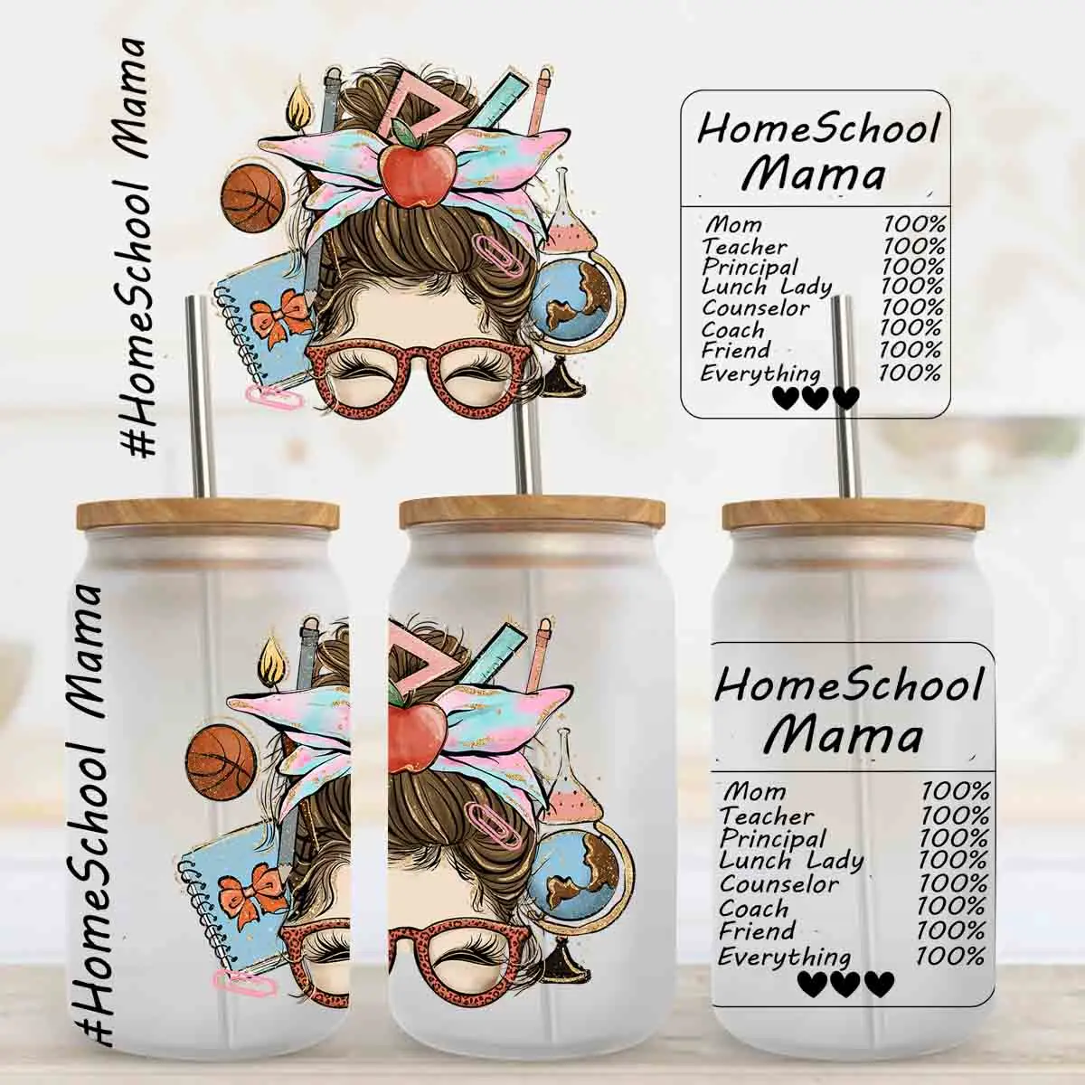 Good quality custom plastisol heat transfer label 16oz glass sticker uv dtf cup wrap transfers screen print for cups