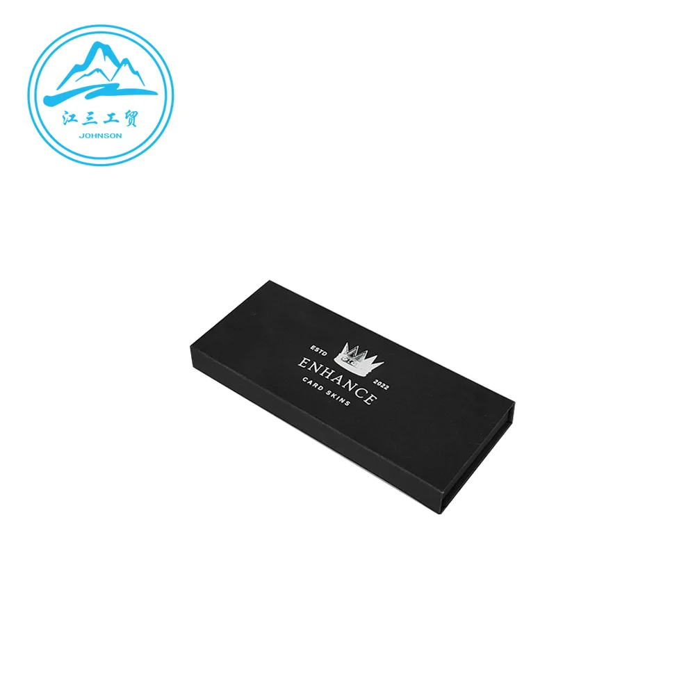 Custom black Sliding Bank Card Credit Card Packaging Box Credit Card Gift Boxes with PET insert printing your logo