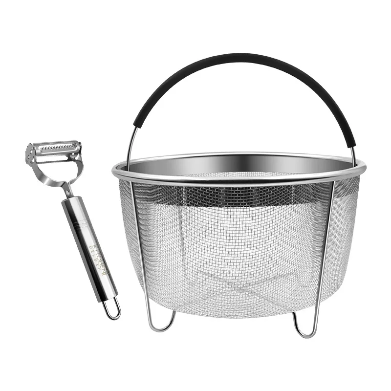 High quality stainless Steel vegetable Steamer Basket With Silicone Handle for kitchen