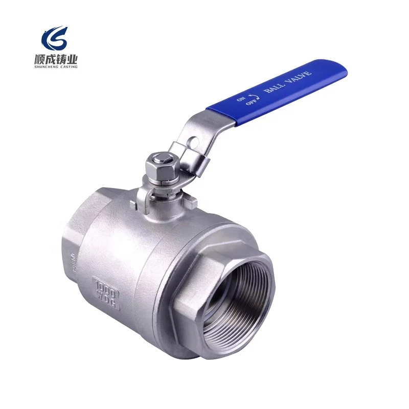 Shuncheng  2 PC ball valve stainless steel ball valve SS 304&316  for water,gas and oil